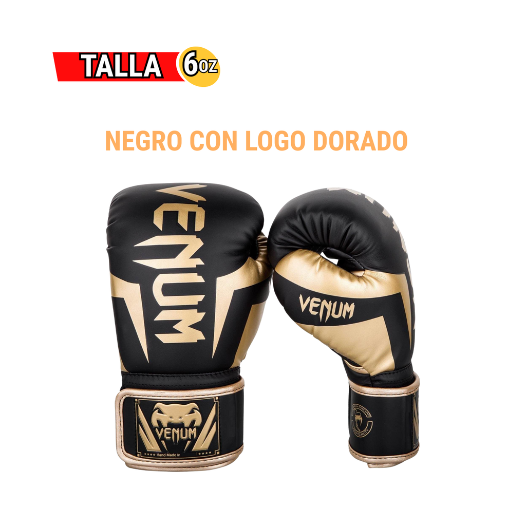 GUANTES DE BOX VENUM LOGO DORADO