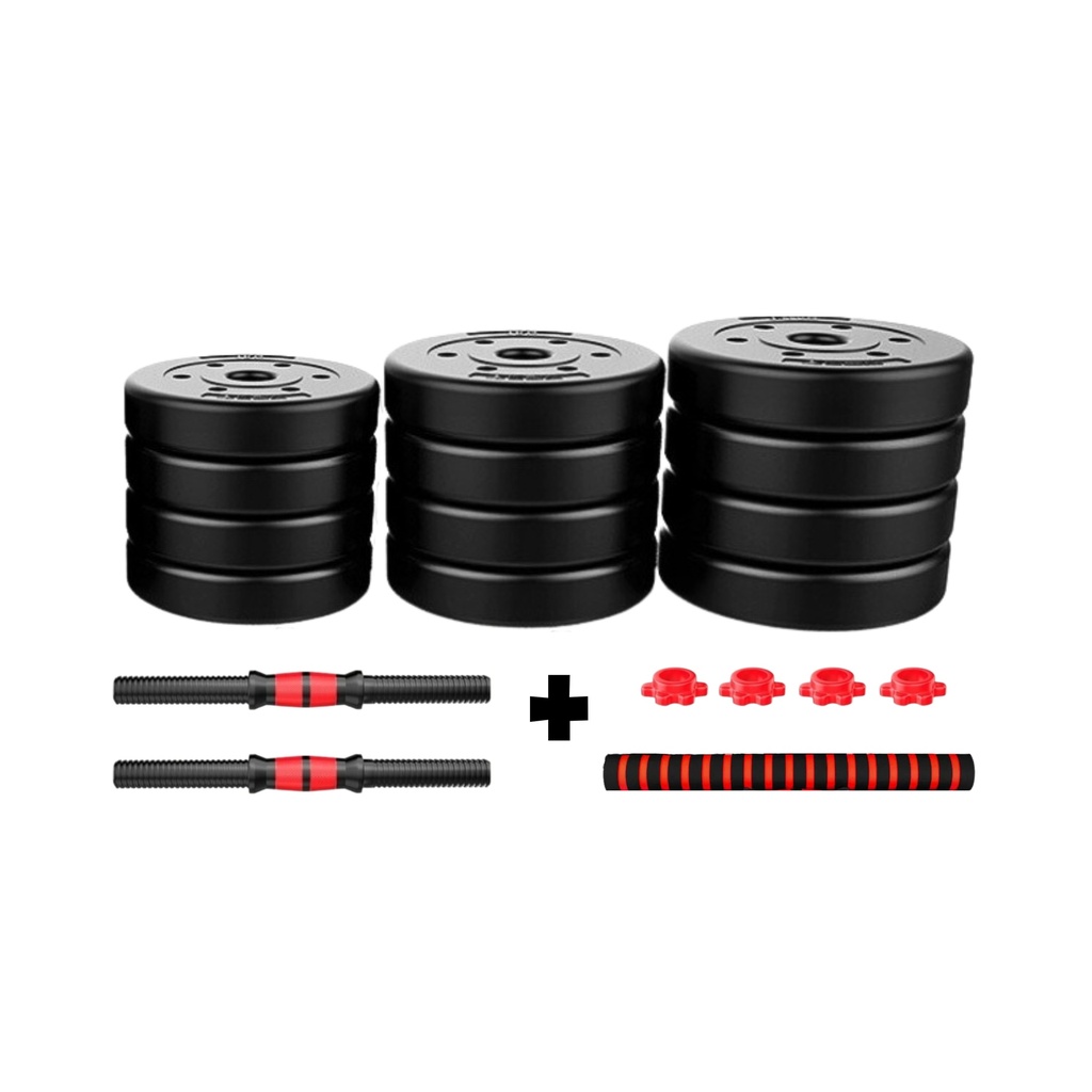 SET DE MANCUERNAS 20KG PVC CON ADAPTADOR
