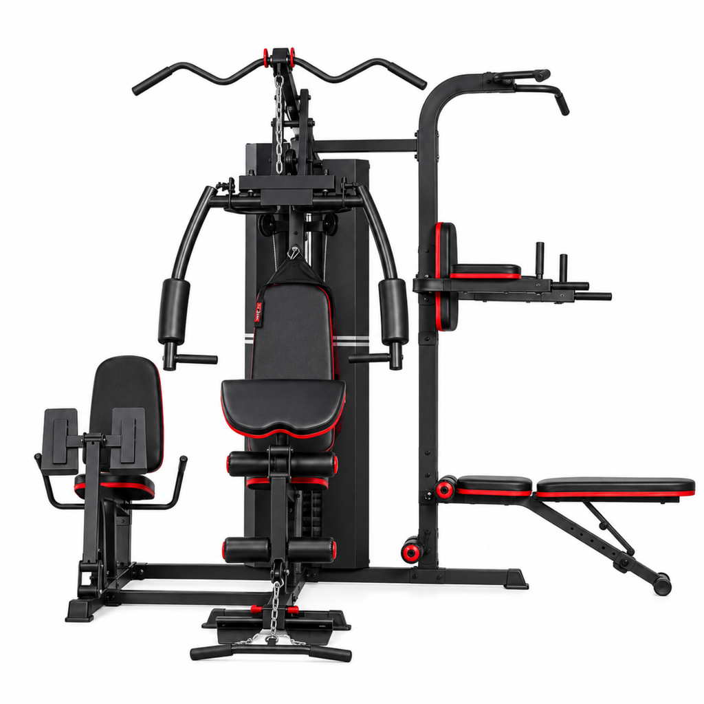 MINI GYM 3 ESTACIONES CON PRENSA MHG6320P (6 PIEZAS)